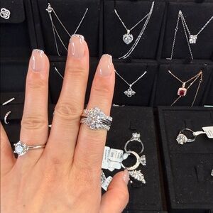 Elegant Silver Women's Ring Set